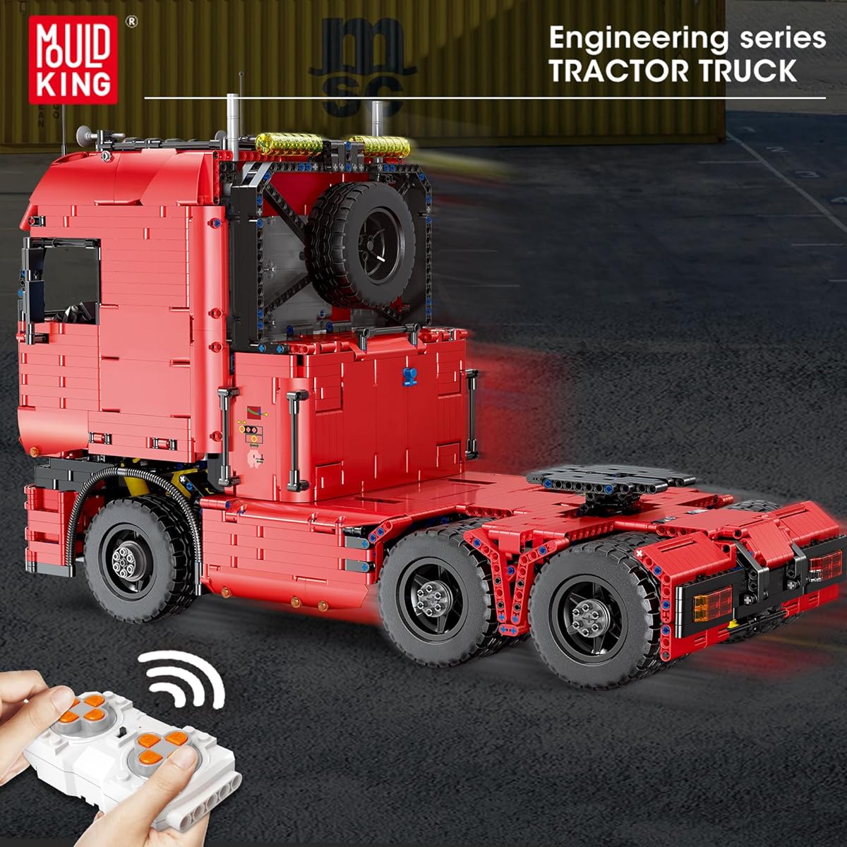 Mold King 19005 Tractor Truck Blocks Kit Model MOC Building Blocks Set for Ages 8+/Adult Collection Enthusiast Gift (4825 Pieces with Motor/App Remote)