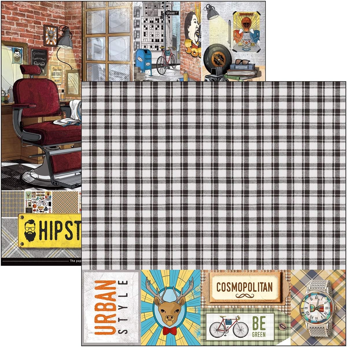 CIAO BELLA PAPER PACK 12X12 12 PACK HIPSTER 12 DESIGNS 12 EACH DESIGN