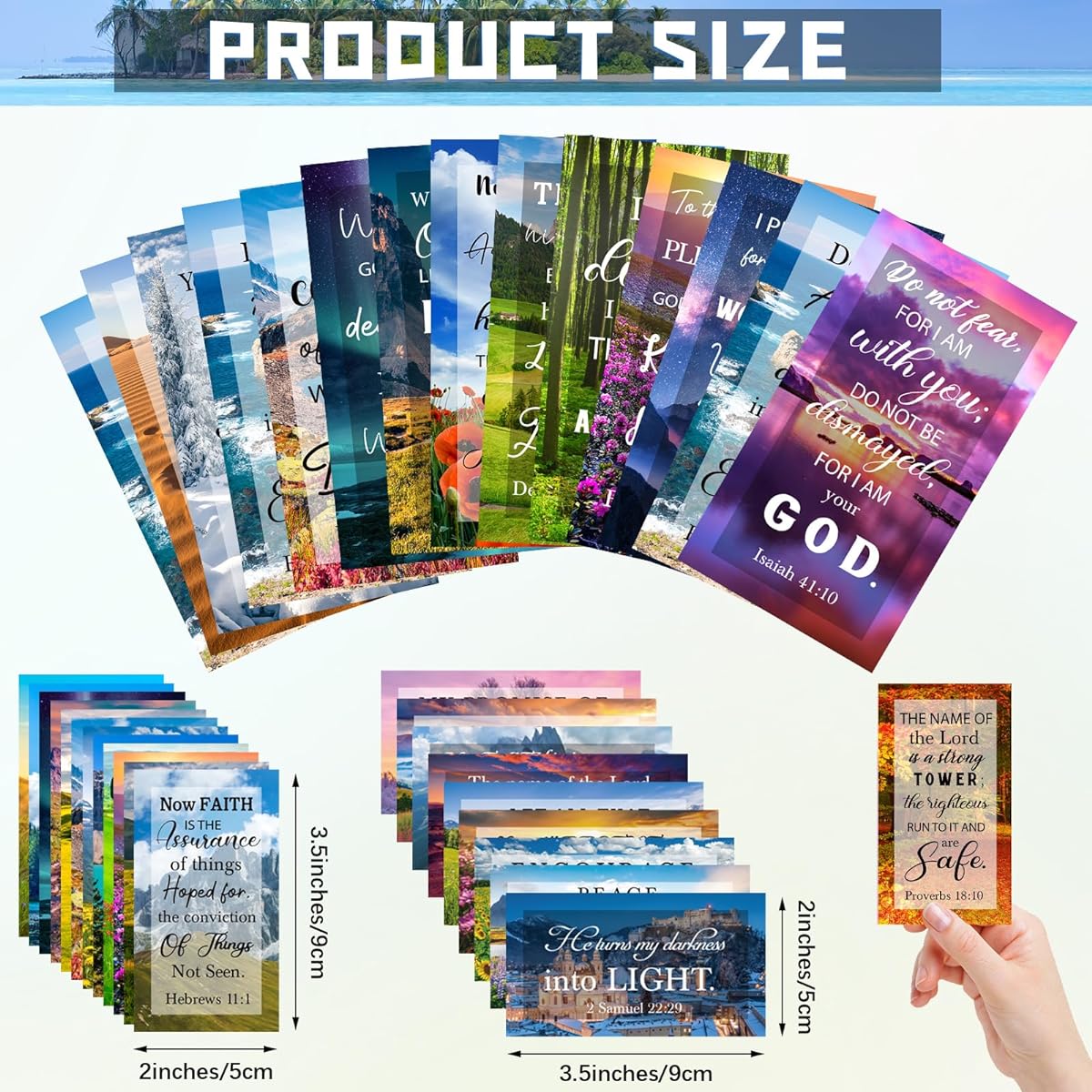 Estune 360pcs Scripture Cards Prayer Cards for Women with Assorted Bible Verses Mini Bible Cards Inspirational Quote Cards Christian Gifts Encouragement Cards for Women Men Students (Landscape)