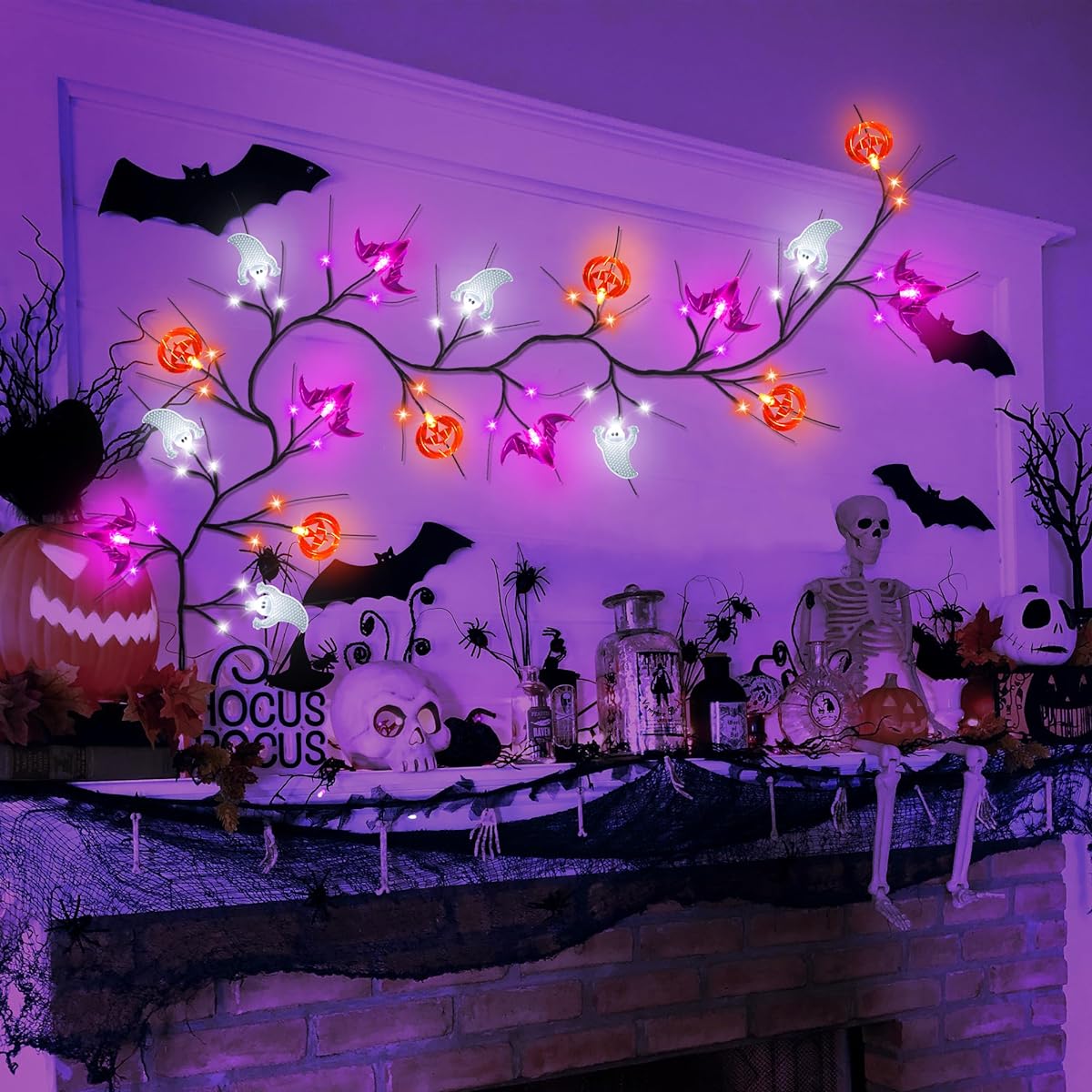 Sakayo Halloween Willow Vine Twig Garland Light