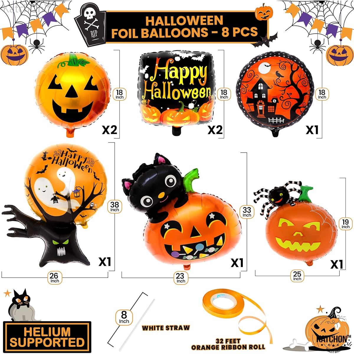 Halloween Balloon Set with Ghost Tree Foil Balloons