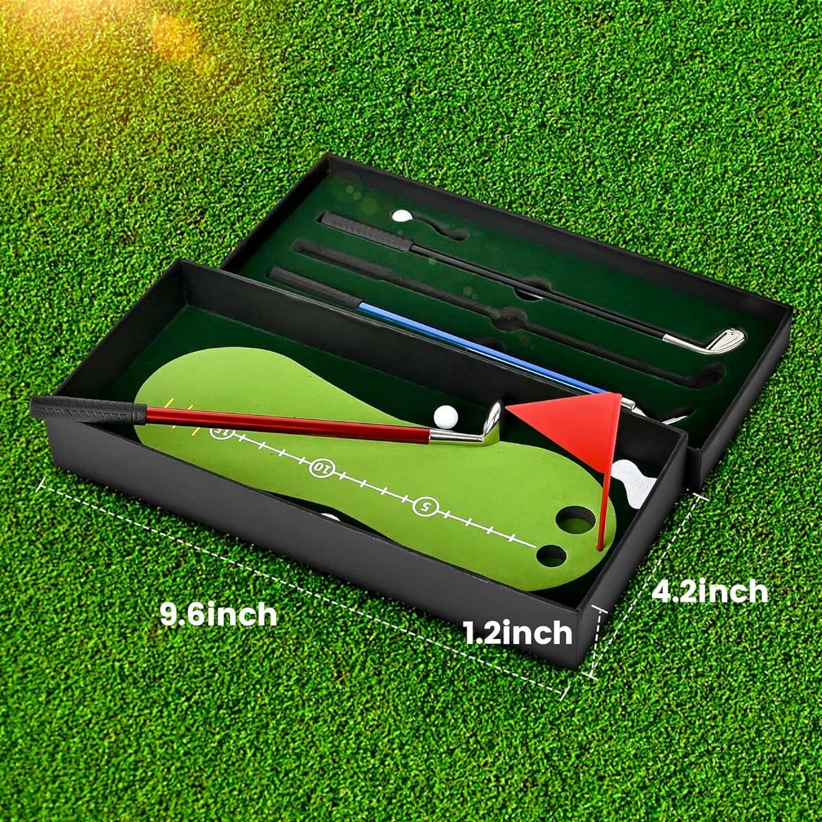 CHESLICR Mini Golf Pen for Men Teens Adults Unique Desk Game Cool Gadgets Things Fidget Toys Office Christmas Stocking Stuffers Funny Gifts for Dad Boyfriend Golfers (Green Round)