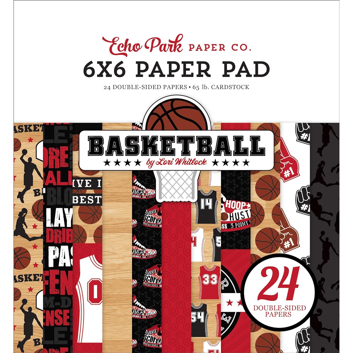 Echo Park Double-Sided Paper Pad 6"X6" 24/Pkg-Basketball -AS229023