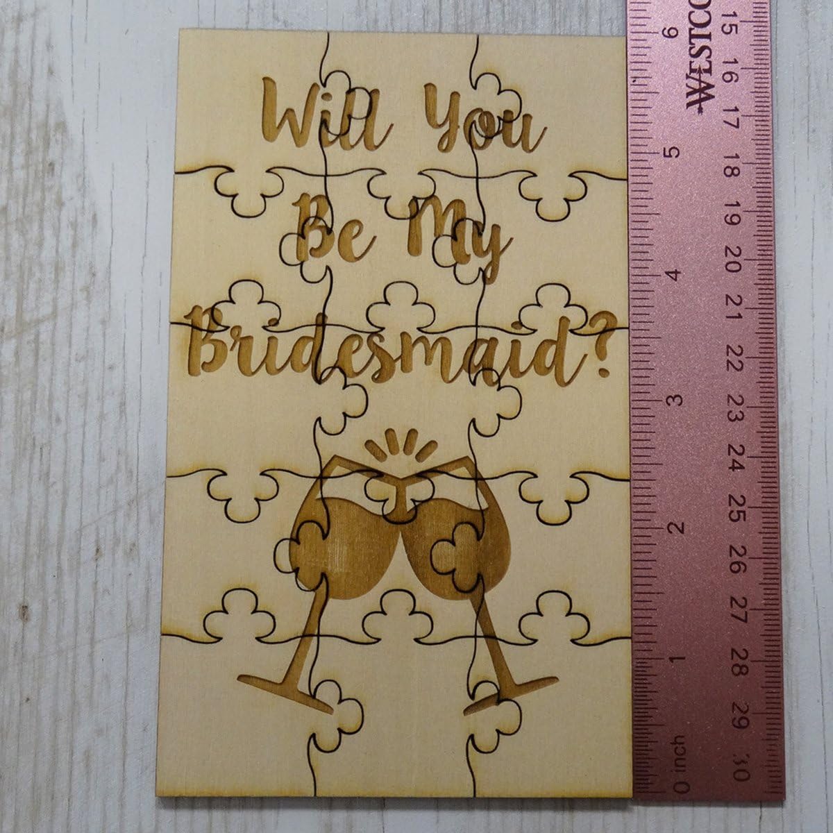 fashionjunkie4life Will You Be My Bridesmaids 15 Piece Basswood Jigsaw Puzzle - Wedding Bridal Party Proposal Bride Gift
