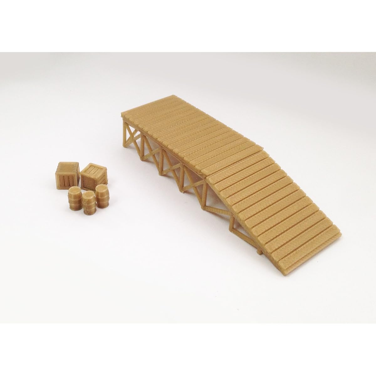 Outland Models Train Railway Wooden Style Platform Loading Dock Goods HO Scale
