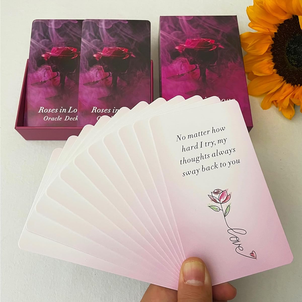Tzxamsez Roses in Love Oracle Card Deck Oracle Cards for Beginners Oracle Deck to help you delve into your love life and move towards your highest self