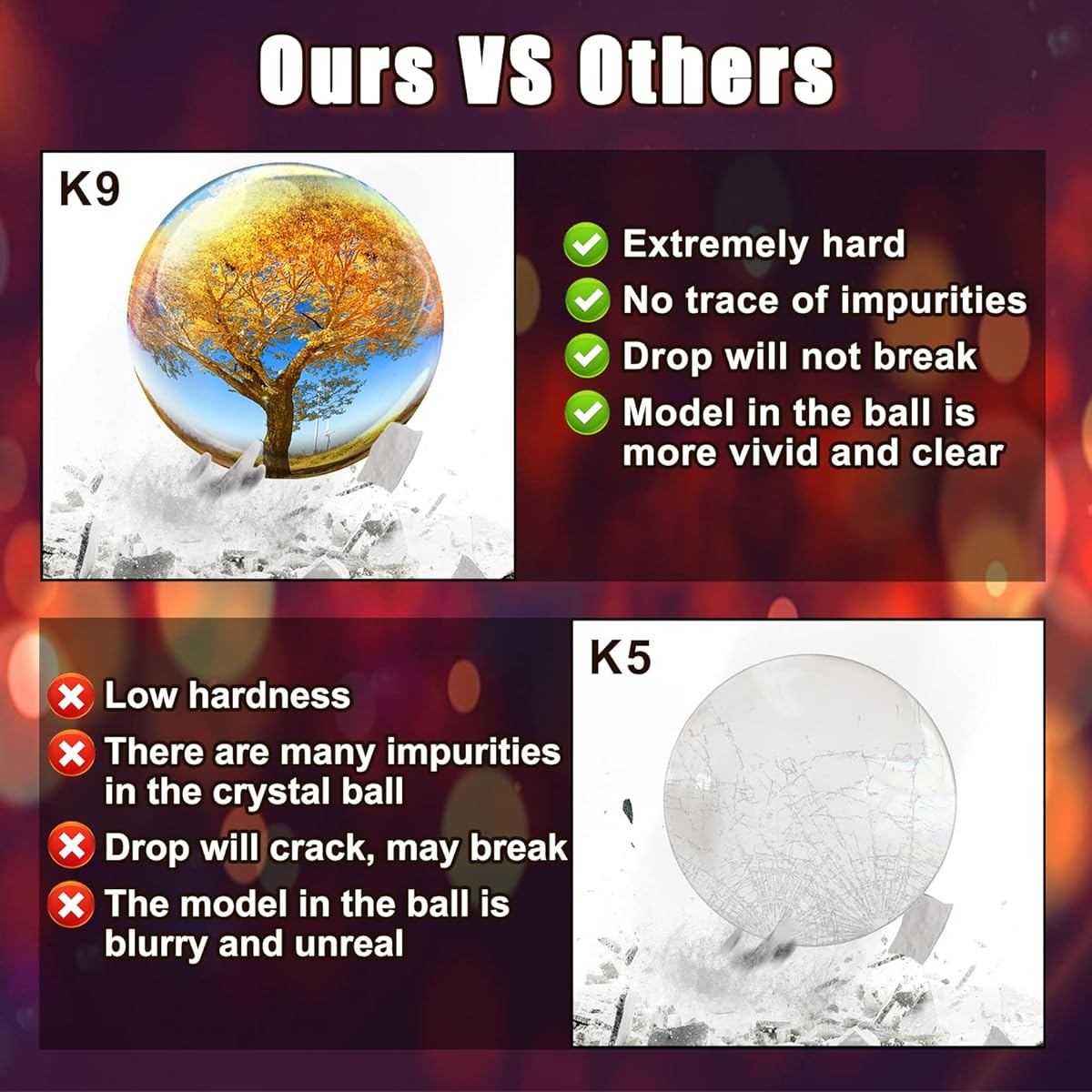 Dicosky 3D Crystal Ball Music Box 7 Colors LED Projection Luminous Rotating Musical Wooden Base for Kids Mother Girl Wife Boy Woman Valentine's Day Birthday Christmas Gift (Moon-C)