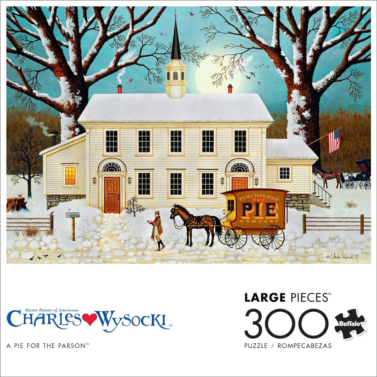 Buffalo Games - Charles Wysocki - Pi for Parsons - 300 Large Piece Jigsaw Puzzle for Adults, Challenge Puzzle, Perfect for Game Night - Finished Size 21.25 x 15.00