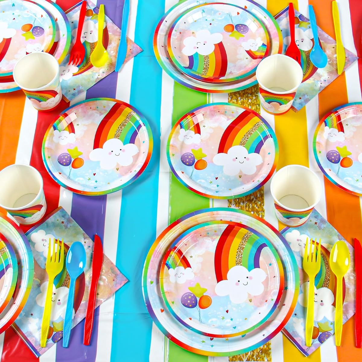 HappyThousands Rainbow Party Supplies Birthday Decorations