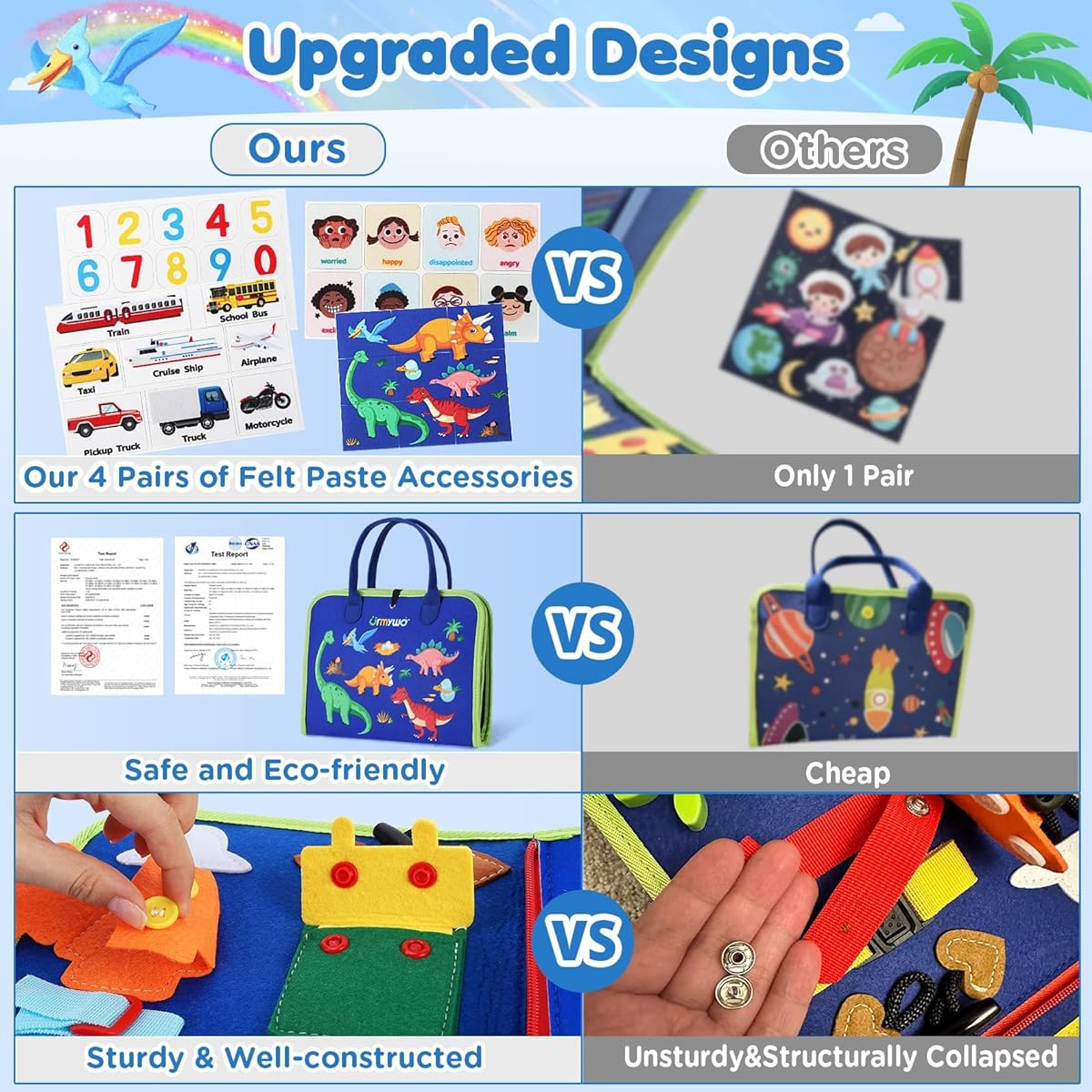 URMYWO Busy Broad 23456 Year Old Boys Girls Travel Toys