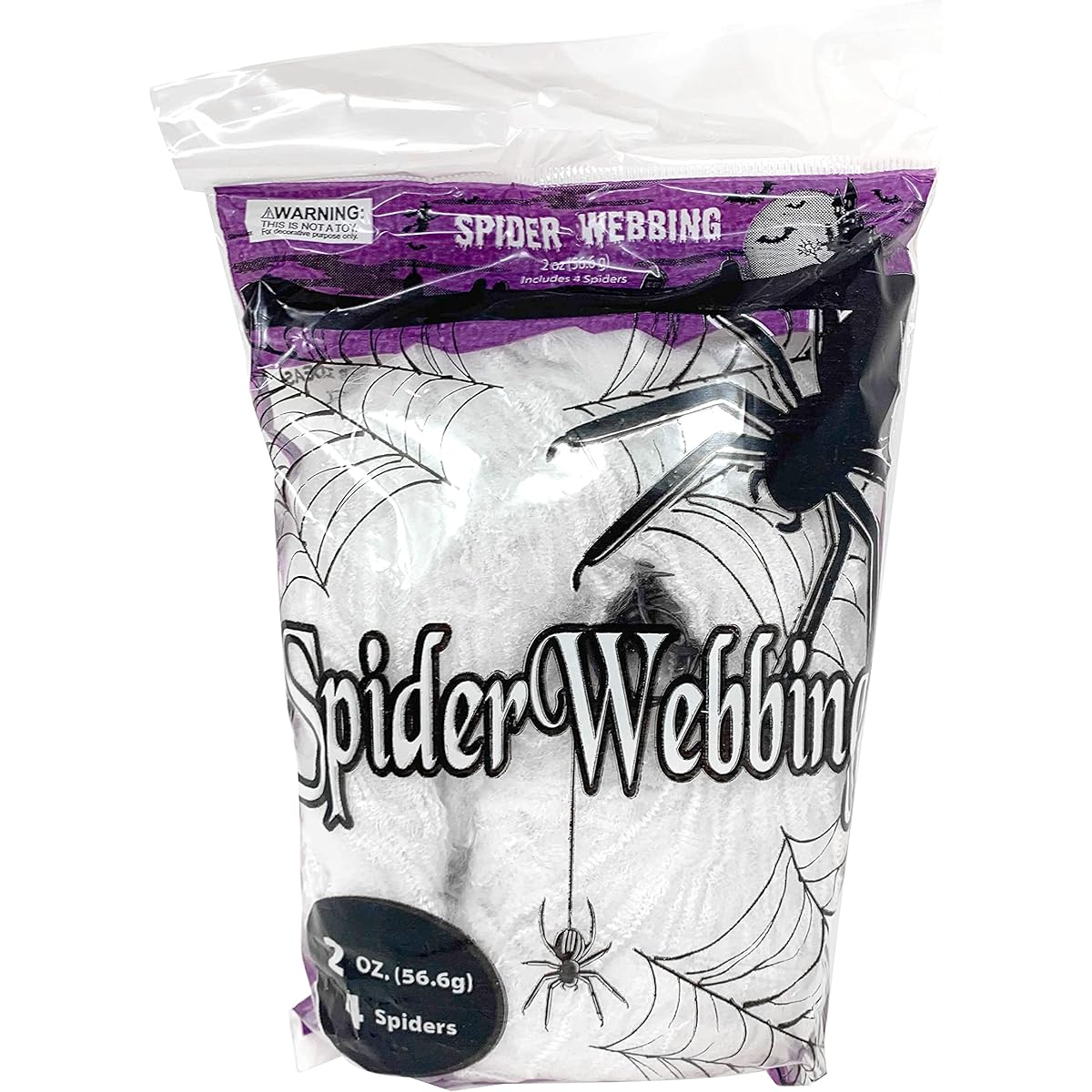 Halloween Spider Web (2oz Pack of 4 Spider Decorations) Fake Spider Web Fake Spider Web Halloween Spider Web Spider Web Halloween Web