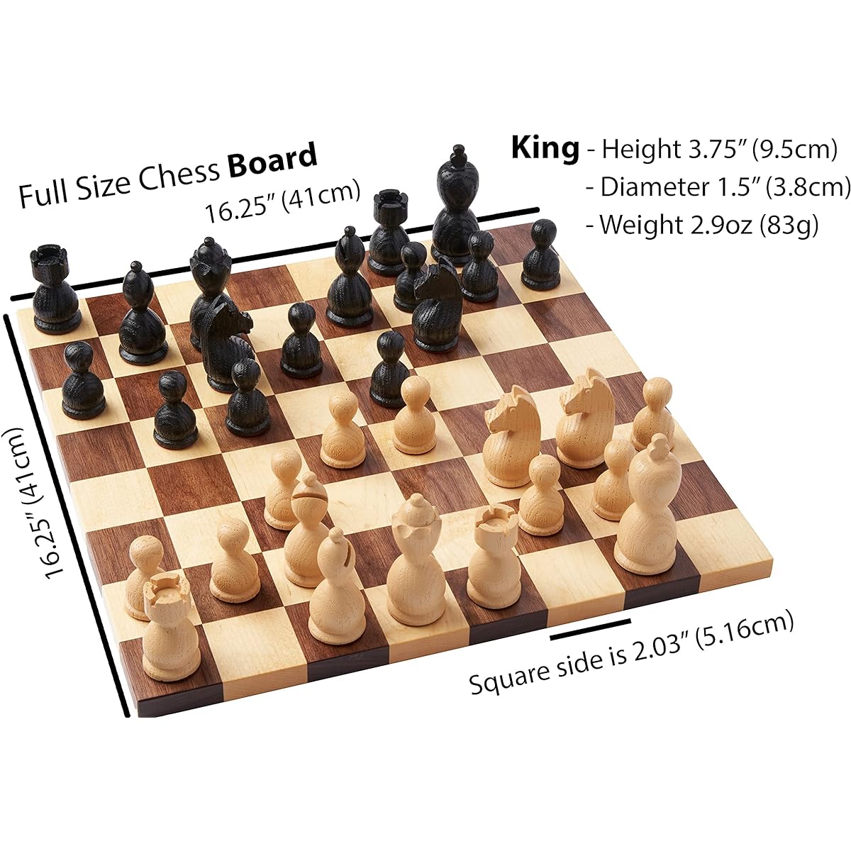 Magnetus Chess Self-Adjusting Tournament Chess Set | Magnets | Weighted Pieces & Wooden Board