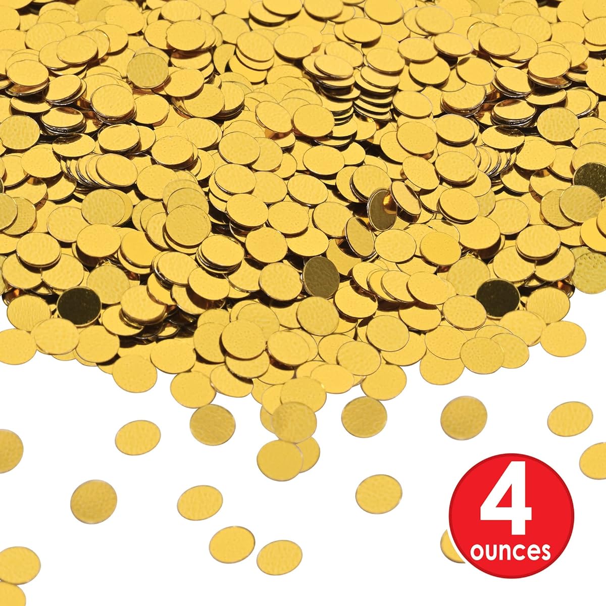 Beistle 4 Packages Fanci Fetti Dots, 1oz Confetti in Package, Total 4oz Confetti (Gold)