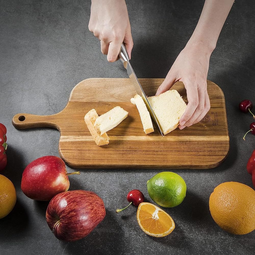Acacia Wooden Cutting Board, Kitchen Cutting Board, Kitchen Board, Cutting Board with Handle, Natural Material, Eco-friendly Wooden Tablet, Stylish, Camping, Home, Cooking, 41*12cm & 38*19cm Cutting Board