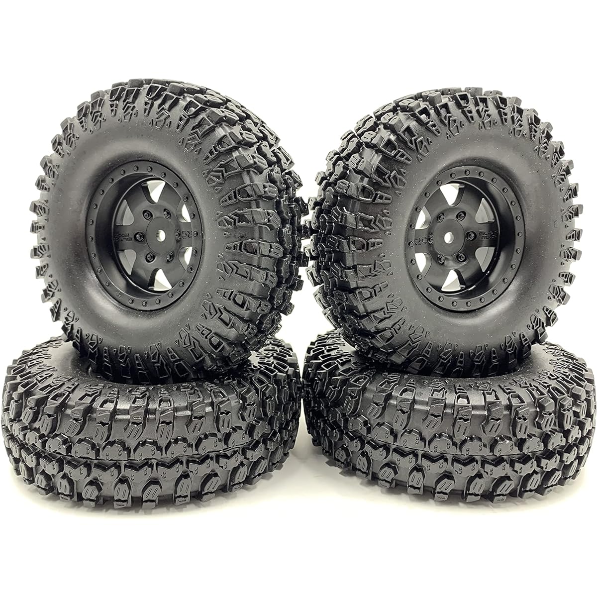 Good PRO KT 1/10 Scale 1.9" Off-Road Crawler Truck Wheels with Tires 115mm X38mm 4 Pack Hex 12mm Tires No Glue for HSP 94111 94108 ax90046 ax90047 D90 D110 F350