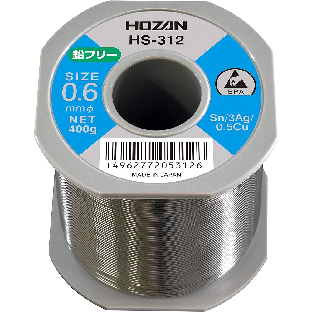 HOZAN Lead-free solder Lead-free solder Sn-3Ag-0.5Cu Lead-free solder Wire diameter 1.0mmΦ Weight 800g HS-317