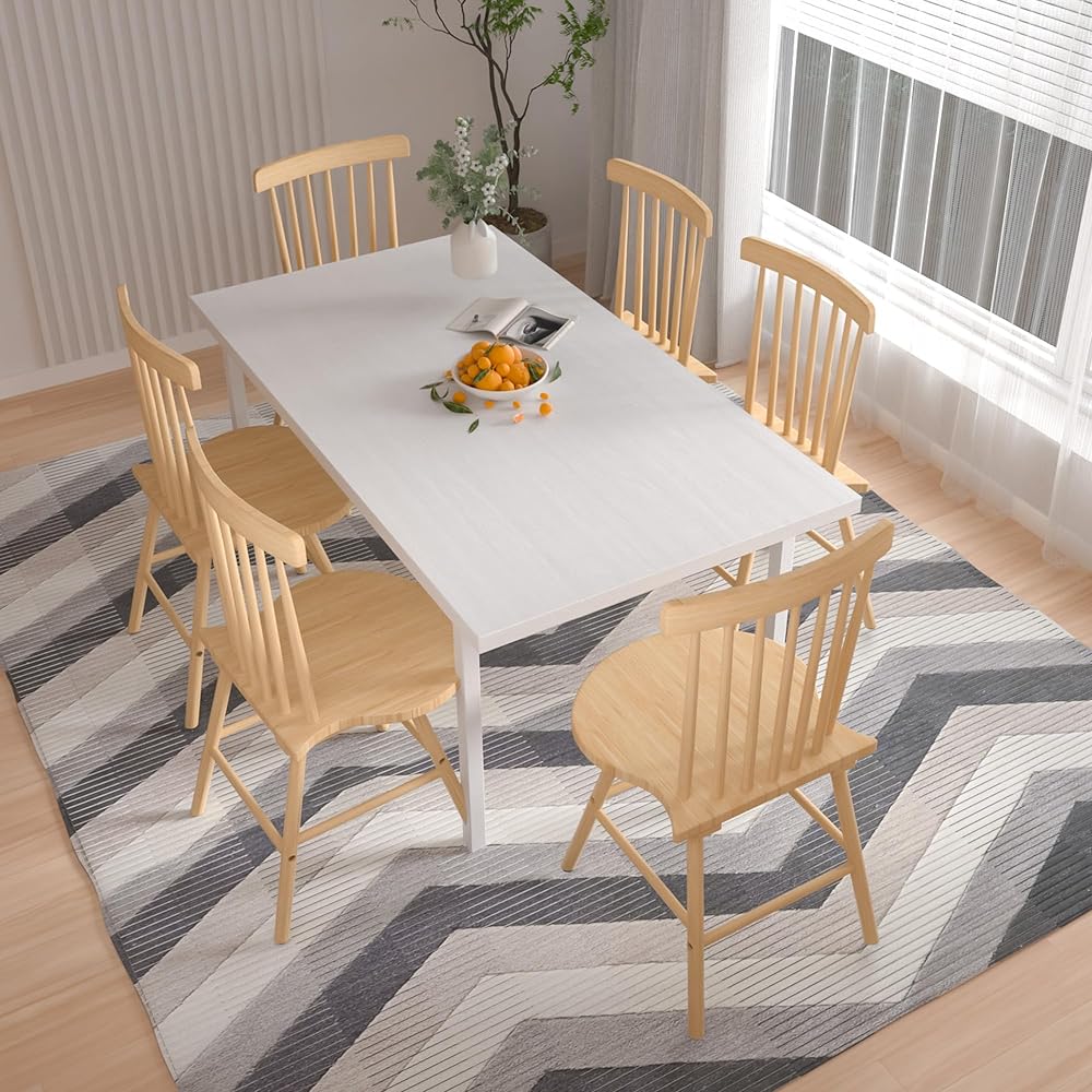 APRTAT Dining Chairs, Set of 2, Chairs, Chair, Wooden, Natural Wood, Scandinavian, Stylish, Dining Chair, Chair with Backrest, Wooden Chair, Scandinavian Furniture, Wide Seat, Muji, Tools Included, Natural