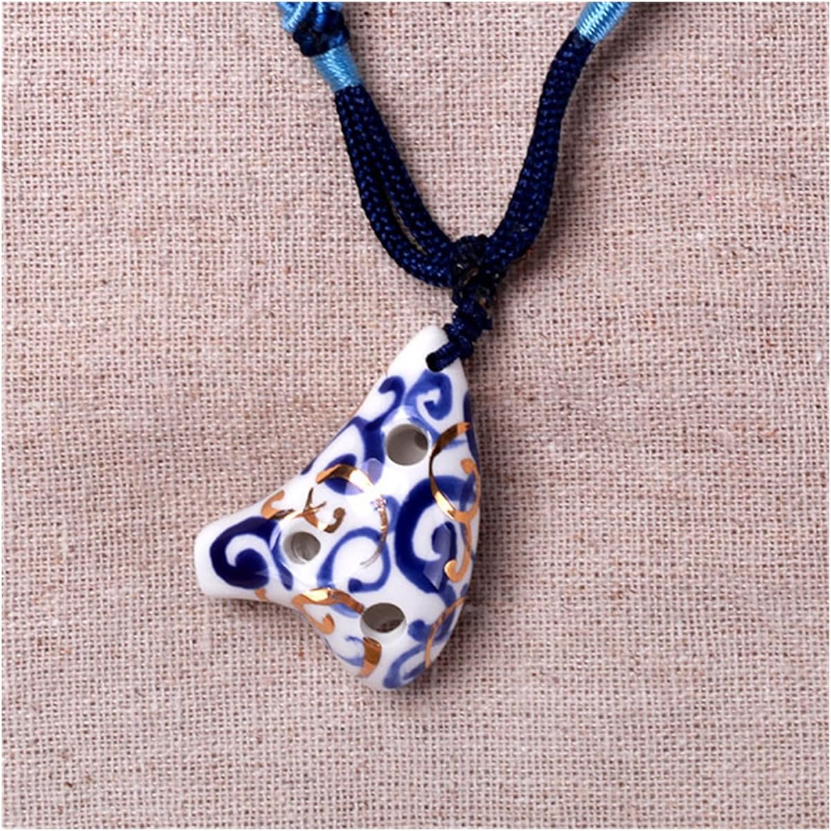 6 Holes Mini Extra High Pitch C Boat Shaped Small Blue and White Ocarina Musical Instrument Pendant Ocarina Ocarina Instrument