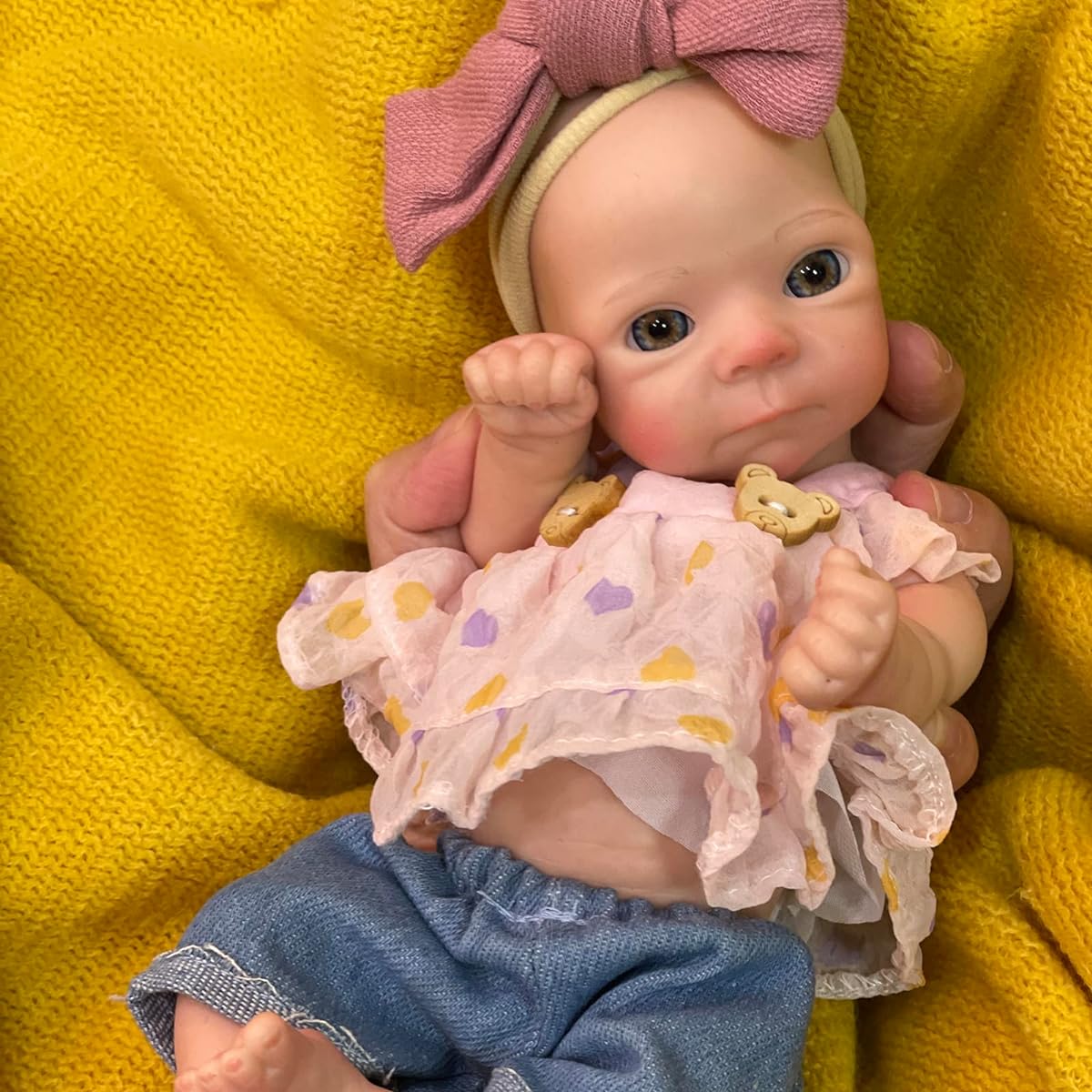 OtardDolls Reborn Baby Doll 11 Inch Full Silicone Lifelike Doll Handmade Real Newborn Baby Doll with Toy Accessories for Kids