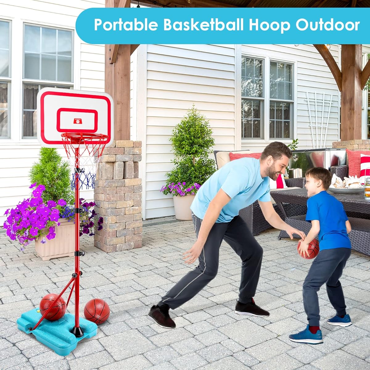 Basketball Hoop for Kids, Toddler Basketball Hoop with 3 Balls, Adjustable Height 3ft-6ft, Mini Basketball Hoop for Kids Indoor Outdoor Toys Backyard Outdoor Toys for Boys Girls Age 3 4 5 6 7 8 Gift