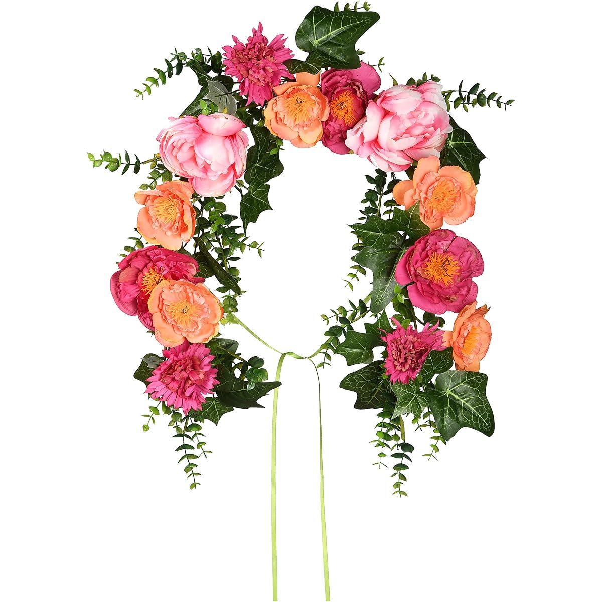 National Tree Company 91.44cm Spring Mailbox Peony and Swag, Pink, Red, Orange