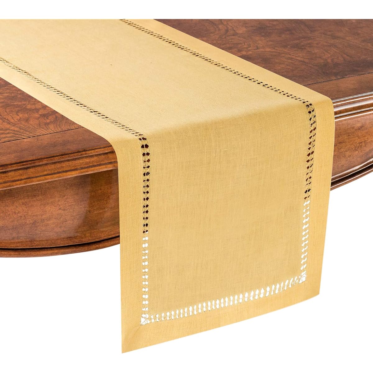 PROVIMO HOME Hemstitch Table Runner (14 x 90 inches, Beige)