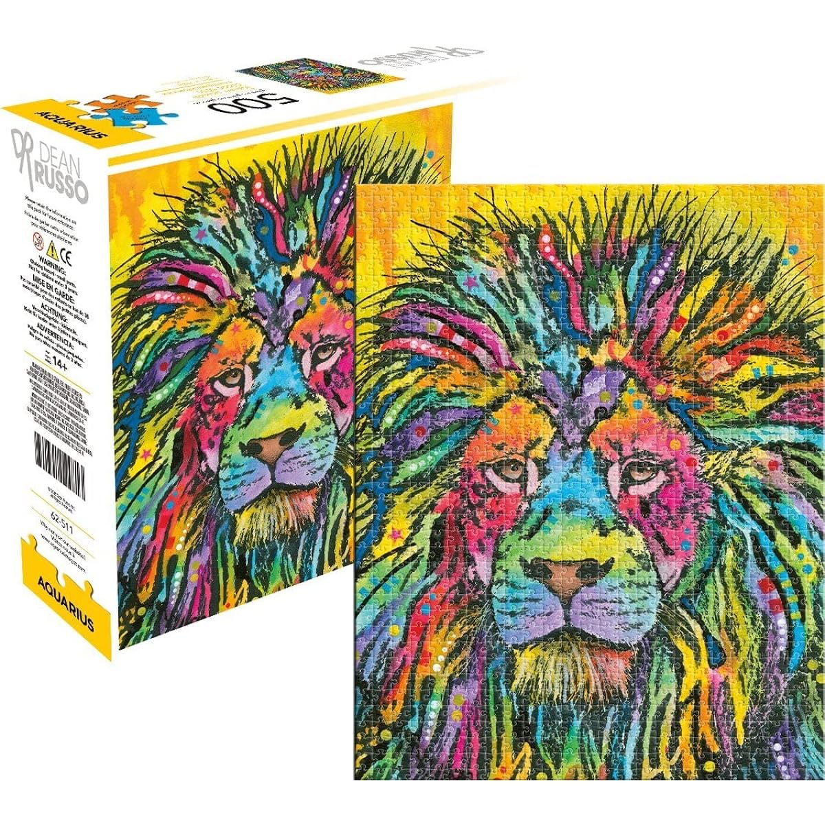 Aquarius Dean Russo Lion Jigsaw Puzzle (500 Piece Jigsaw Puzzle) - Glare Free - Precision Fit - Officially Licensed Dean Russo Merchandise - 14 x 19 Inch