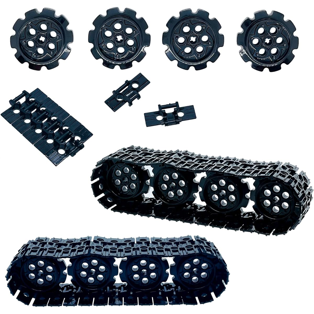 108pcs Technical Parts Tank Truck Wheels Tread Chain Link Motorcycle Car Accessories Building Blocks Toys for 6-12 Year Old Boys Kids Gifts Tight Fit Major Brands