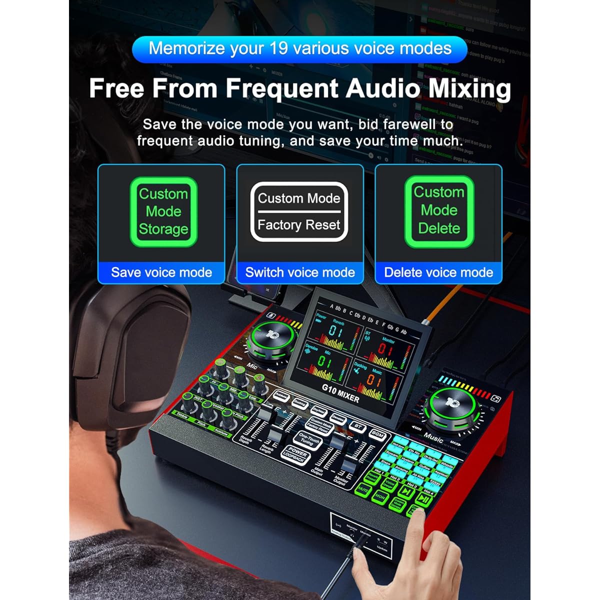 tenlamp live sound card for podcast live streaming sing with phantom power
