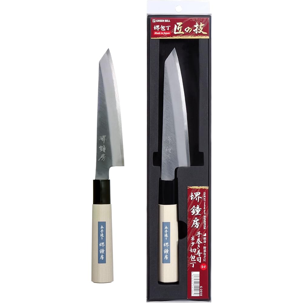 Green Bell Sakai Kanefusa Japanese knife Hand-rolled sushi topping knife 5 inches G-2018