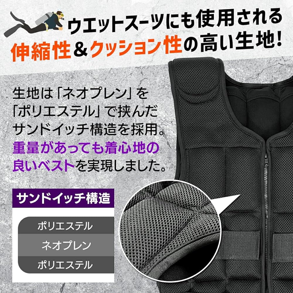 MUSCLE FACTORY Weight Vest Power Vest Mesh Weight Jacket Adjustable Weight Weight Power Muscle Training Core Weight Weighted Vest Training Gym Abdominal Muscle Loading Exercise Sports Walking Running 5kg 10kg 15kg 20kg