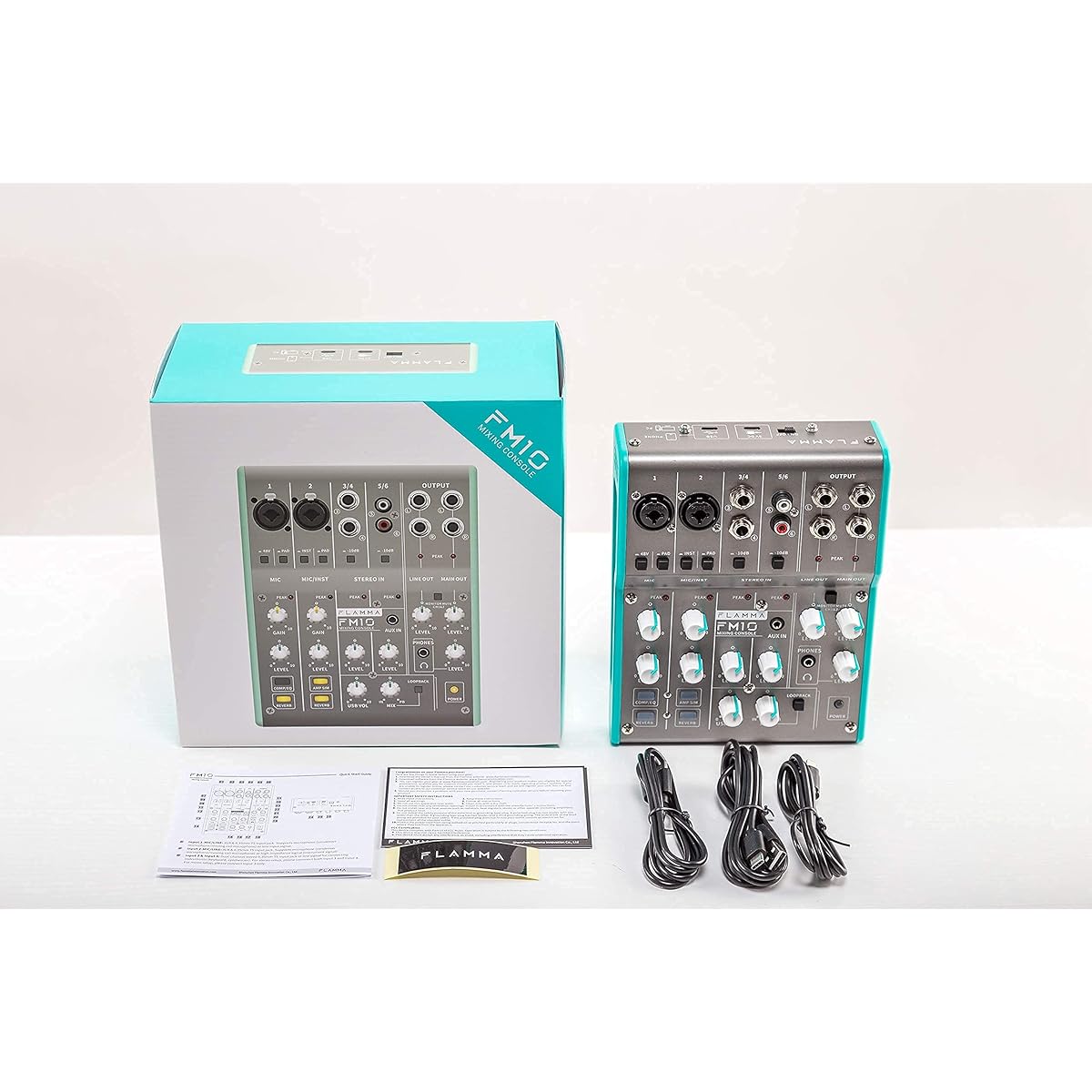 FLAMMA FM10 Portable 6 Channel Mixing Console Multipurpose Audio Mixer and Interface for Recording Live Streaming
