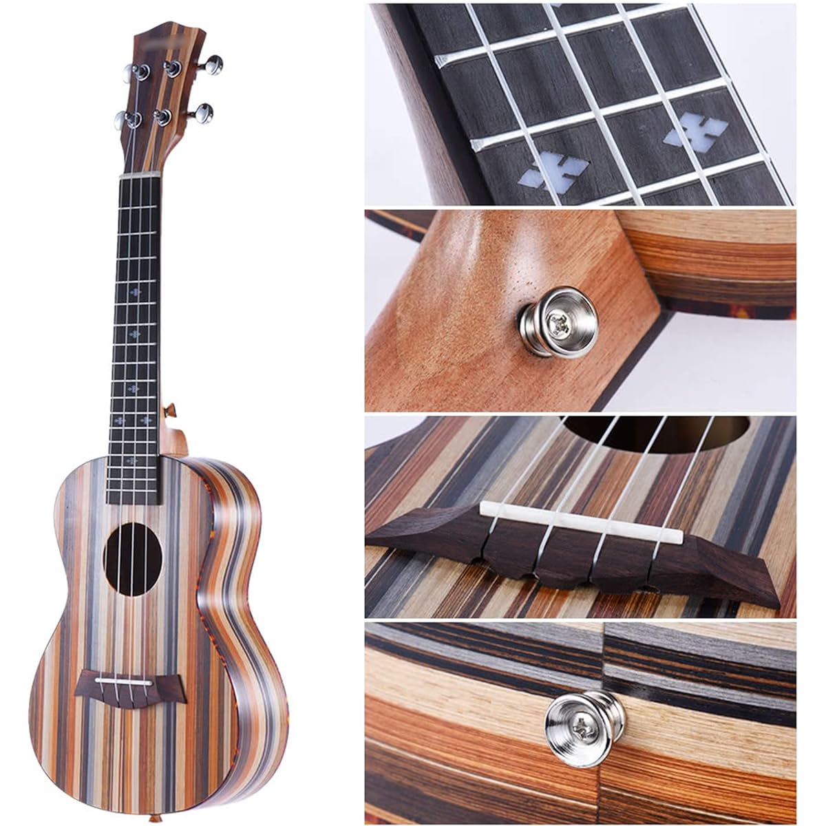 Ukulele 24" Acoustic Wooden Soprano Ukulele Ukulele Uke 18 Frets 4 String Musical Instrument Ukulele,