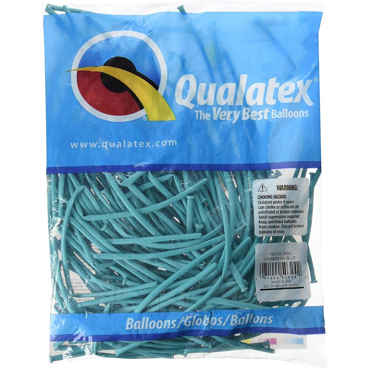 Qualatex 160Q Small Twister Balloons - Pack of 100 1" x 60", Blue 50324