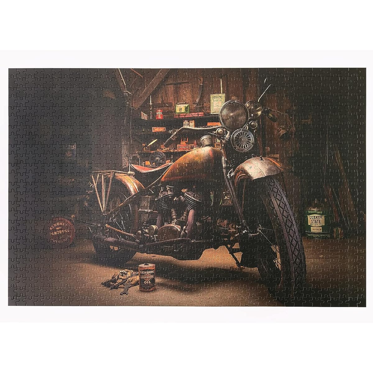 HOUPOO Jigsaw Puzzle 1000 Pieces for Adults Wooden Classic Motorcycle Puzzle for Adults Kids - Game Toy Gift Home Wall Decor