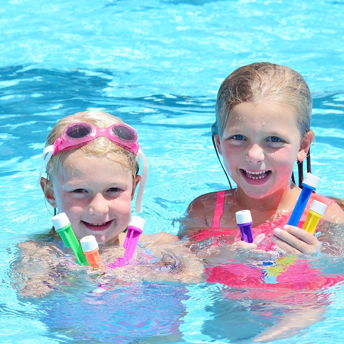 Diving Rings Durable Swim Dive Toys Colourful Pool Sink Ring Toys Numbered Diving Sticks Easily Grab Swimming Pool Toys For Kids Diving