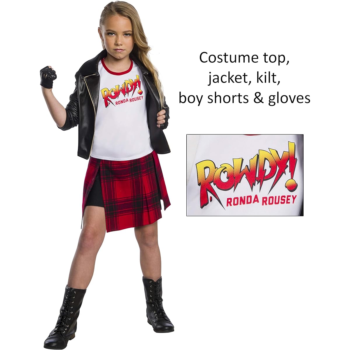 Rubie's Deluxe Rowdy Ronda Rousey Girls Costume L (700965_L)