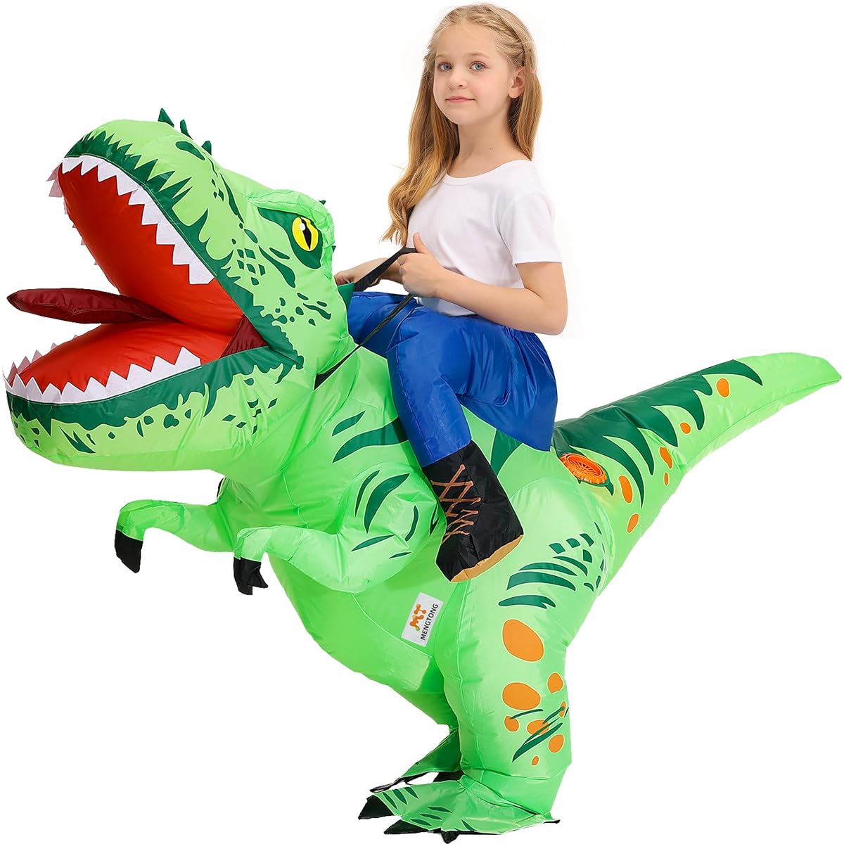 MT MENGTONG Inflatable Dinosaur Costume for Kids,Dinosaur Costumes for Kids,Dinosaur Costumes for Children,Ride-on Dinosaur Inflatable Costume,Dinosaur Blow Up Costume for Kids.