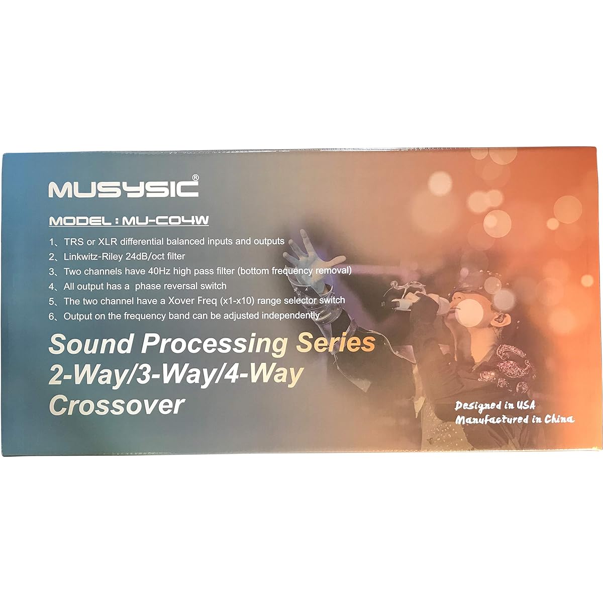 MUSYSIC MU-CO4W Professional 2/3/4-WAY Audio Stereo Sound Processing Crossover