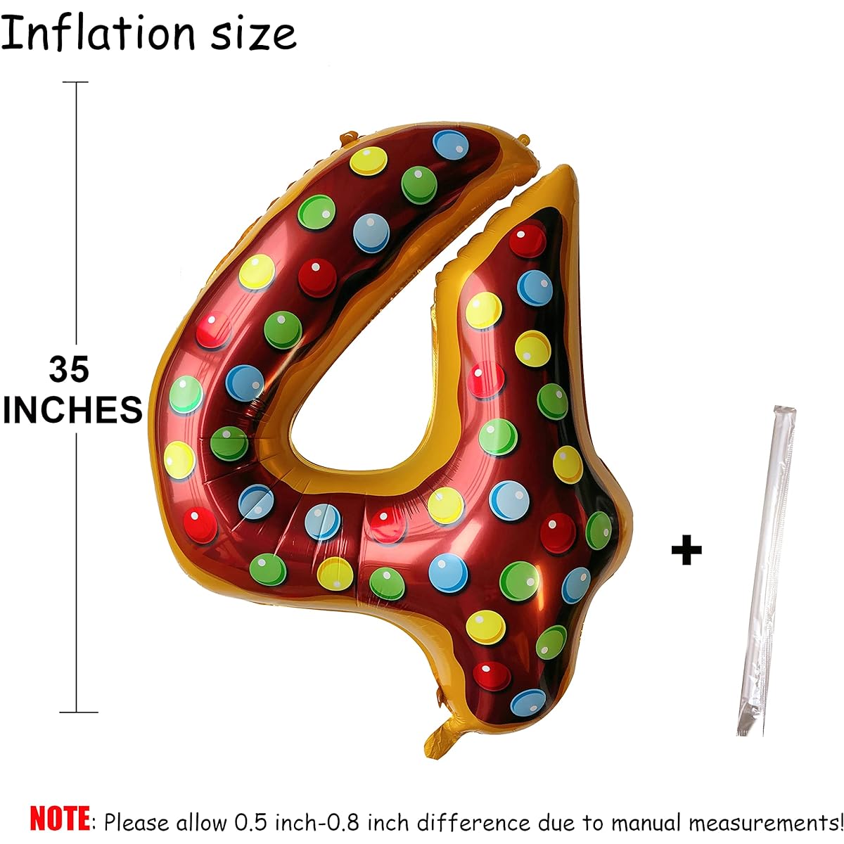 36" Donut Balloons Donut Numbers Birthday Party Decorations Grow Up Aluminum Hanging Foil Film Balloons Wedding Air Mylar Balloons
