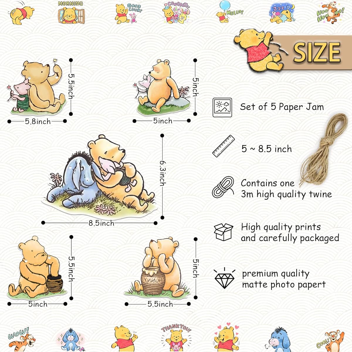 Classic Winnie the Pooh Banner, Pooh Baby Shower Decorations, Pooh Birthday Banner, Winnie the Pooh Friends Party Supplies, Winnie the Pooh Theme Party Favors