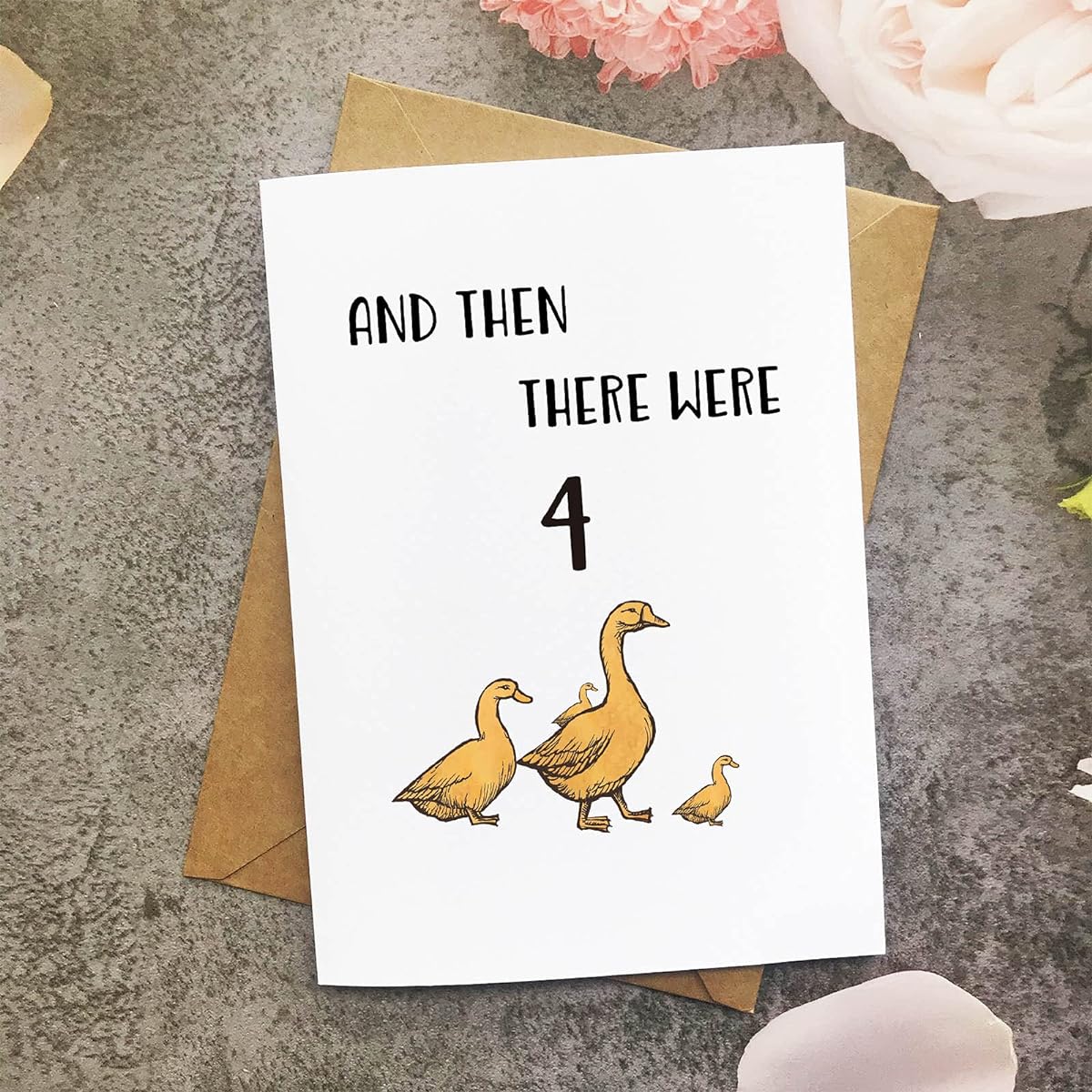 Duck And Then There Were 4 Cards 4 Boys or Girls Baby Family Uni Birth Cards
