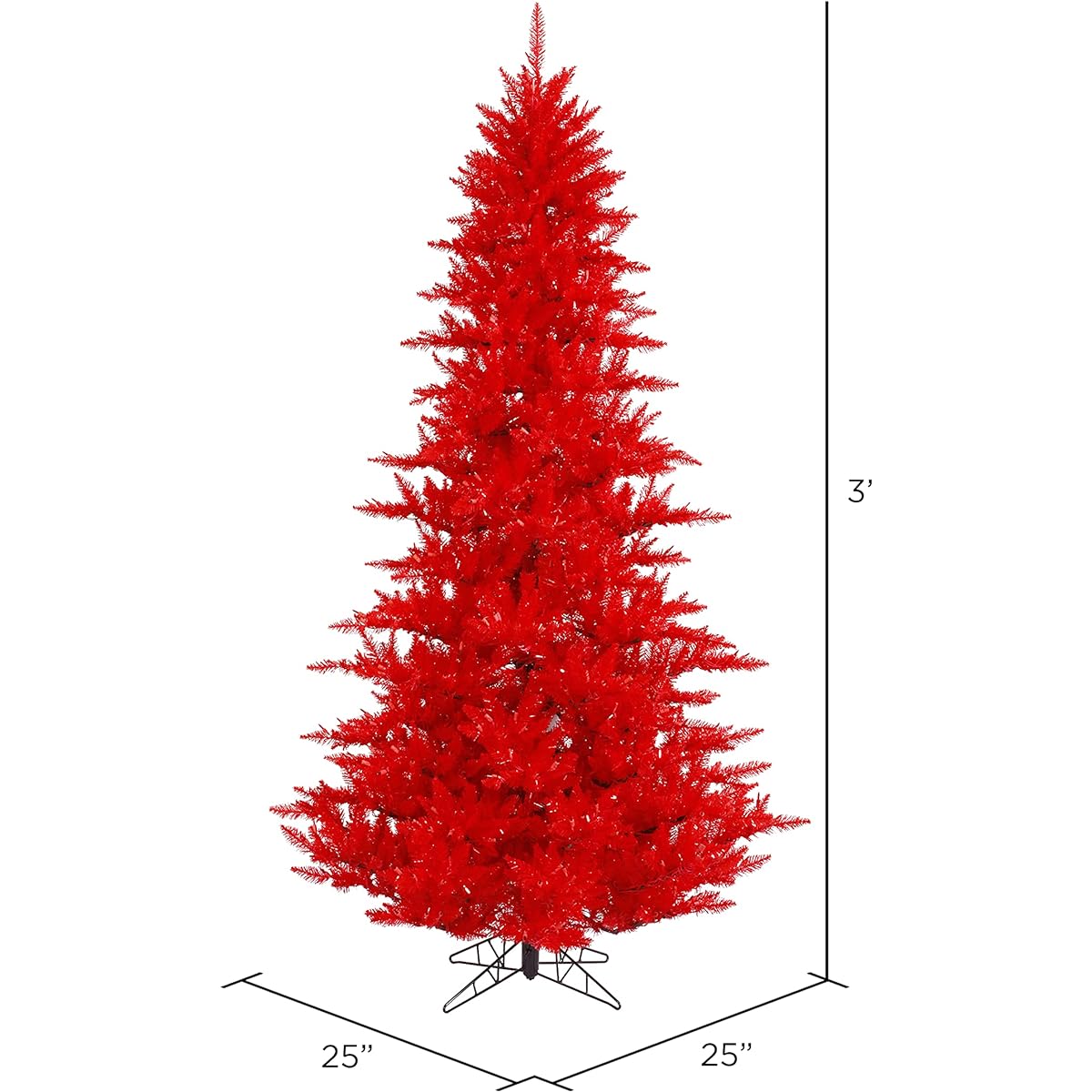 Vickerman 3ft Red Fir Artificial Christmas Tree Lights Seasonal Home Decor