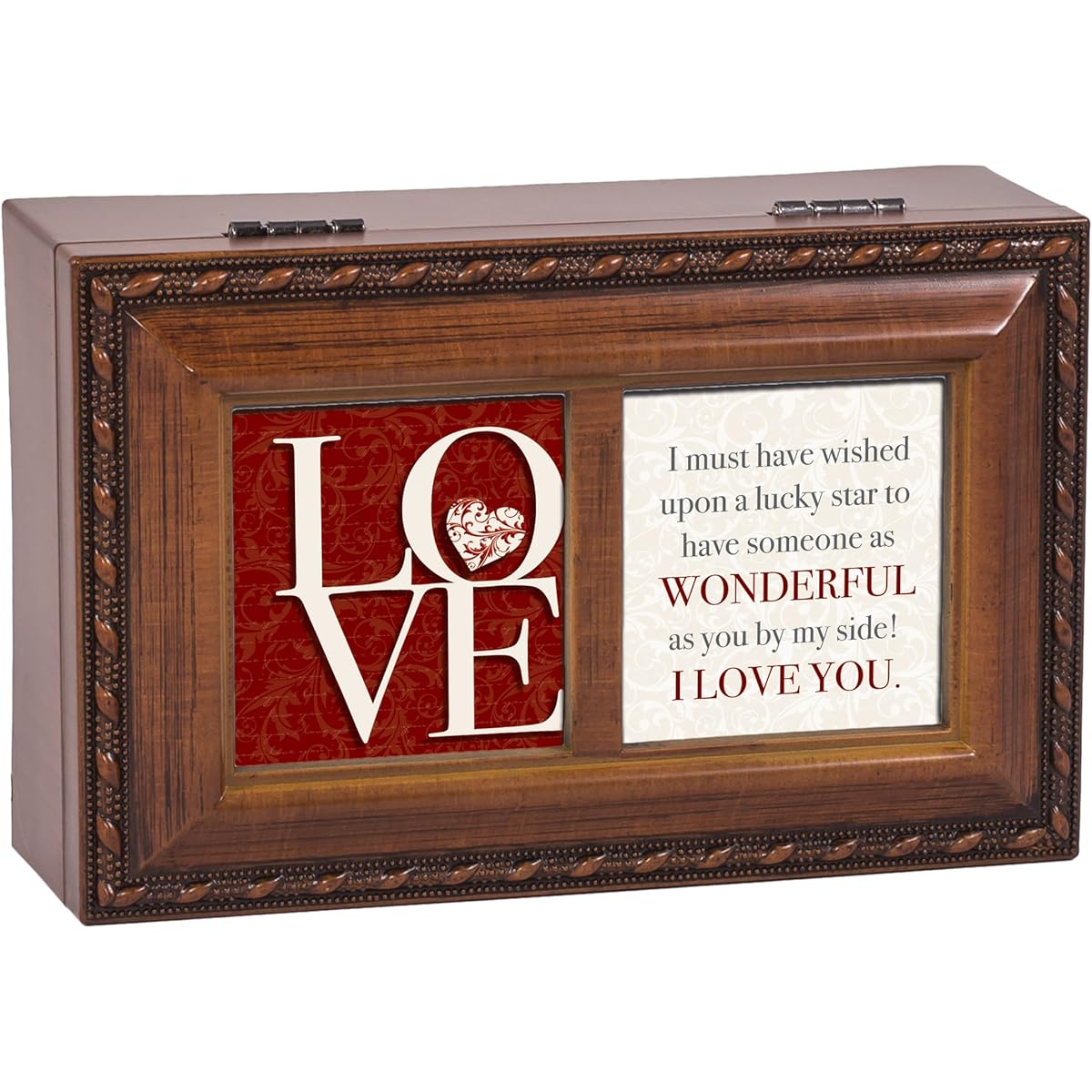 Love You By My Side Petite Rope Trim Petite Music Box Plays You Light Up My Life