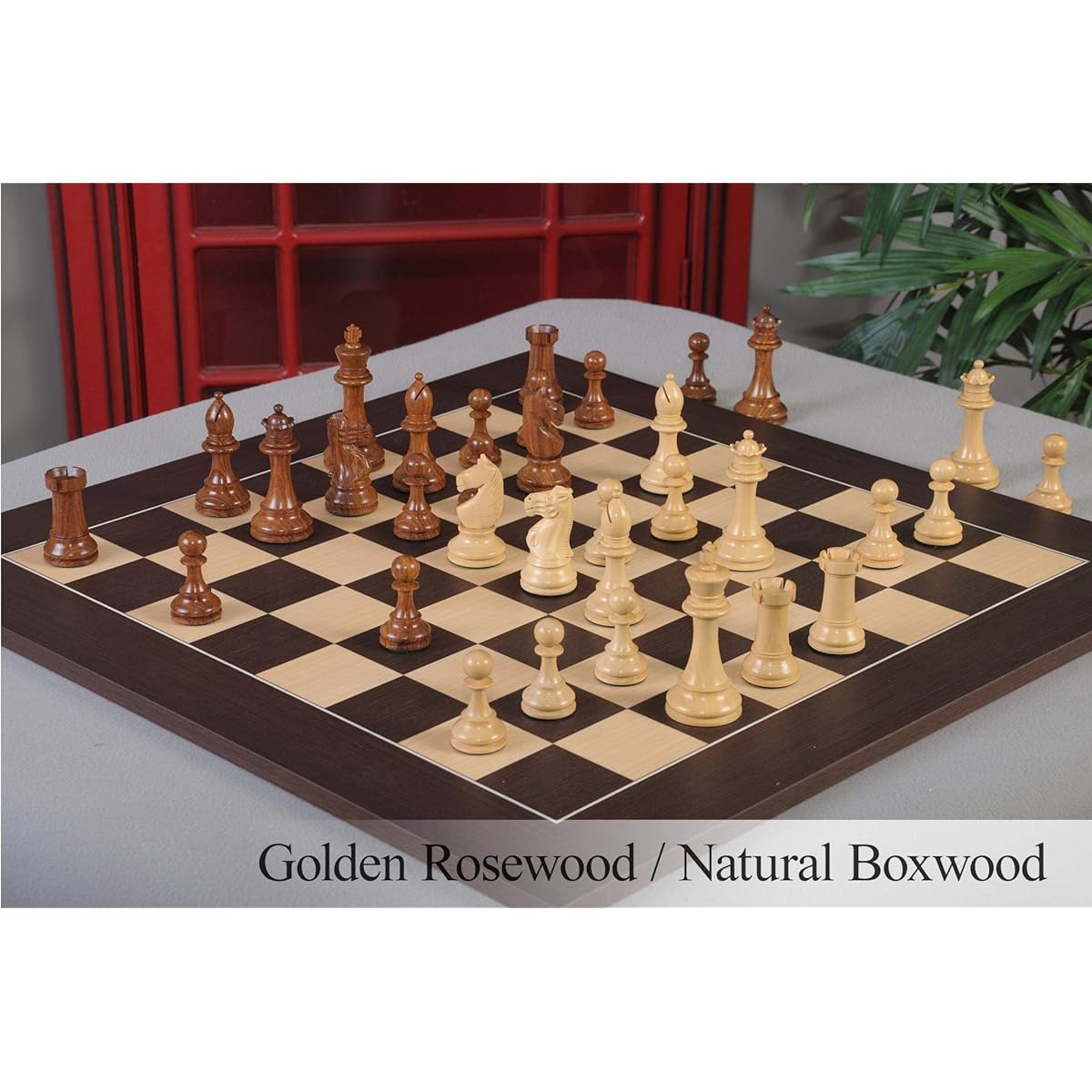 The House of Staunton Margate Series Chess Set - 4.0" King Golden Rosewood