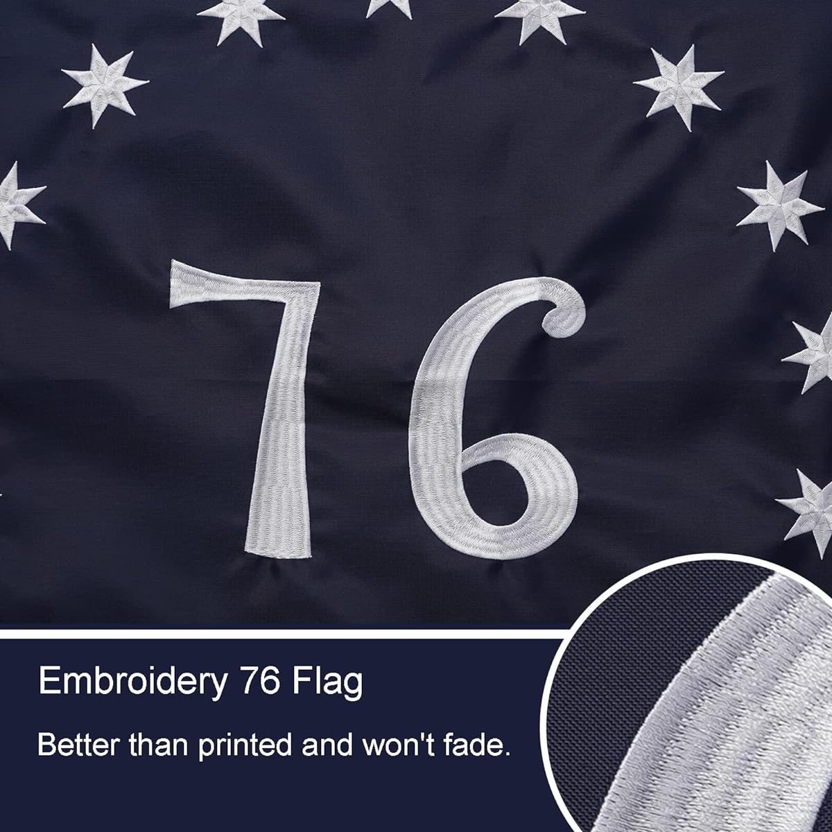 Bradford Bennington 1776 Flag 3x5 Feet Outdoor Embroidered Betsy Ross Flag Made in the USA Double Sided 13 Colonies US 1776 American Flag Heavy Duty with 2 Brass Grommets