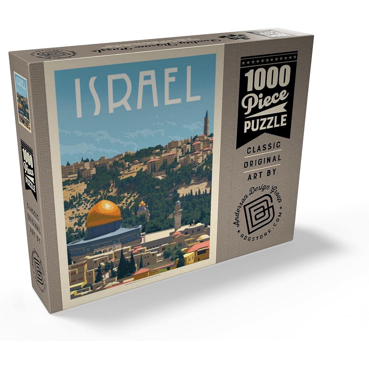 Israel: Jerusalem, Old City, Vintage Poster - Premium 1000 Piece Jigsaw Puzzle for Adults