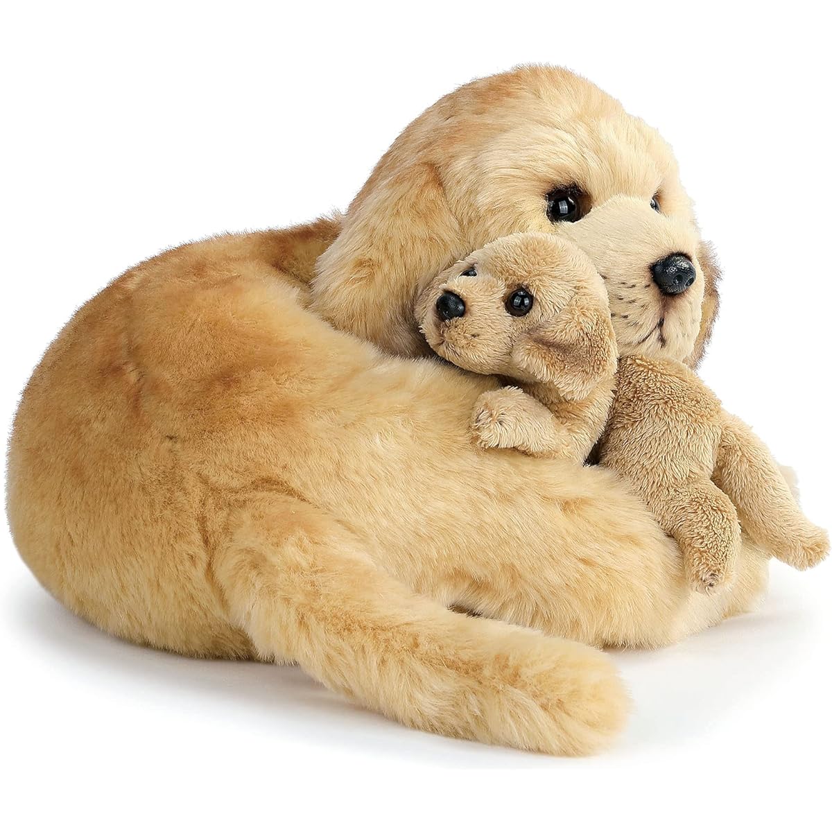 DEMDACO Yellow Lab and Pup Soft Golden 30cm Plush Fabric Stuffed Figure Toy