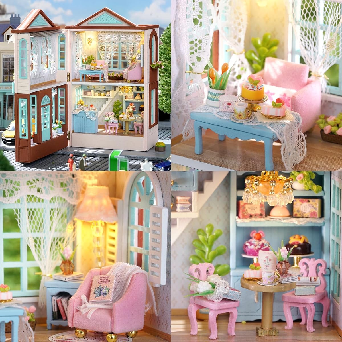 Flever Dollhouse Miniature DIY House Kit Creative Room with Furniture Romantic Valentine's Gift (Candy Adventure)