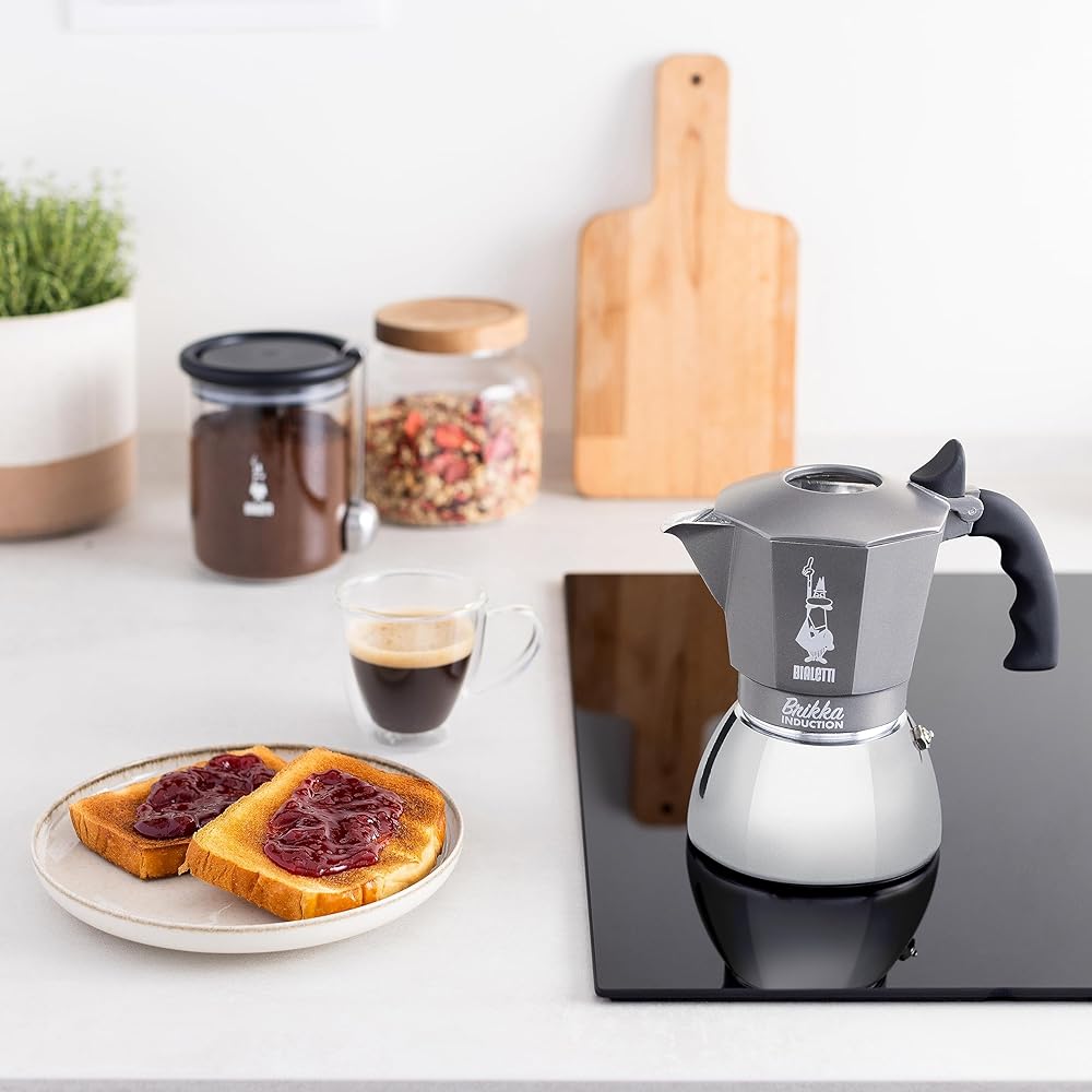 BIALETTI Bialetti Brikka Induction for 4 Cups IH Compatible & Direct Fire Type (Coffee Maker Espresso Maker Macchinetta)
